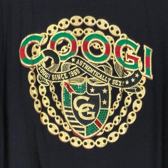 COOGI Women’s Plus 3X Graphic‎ Tee Black Chain Logo Cotton Stretch T-Shirt Y2K - Picture 4 of 12